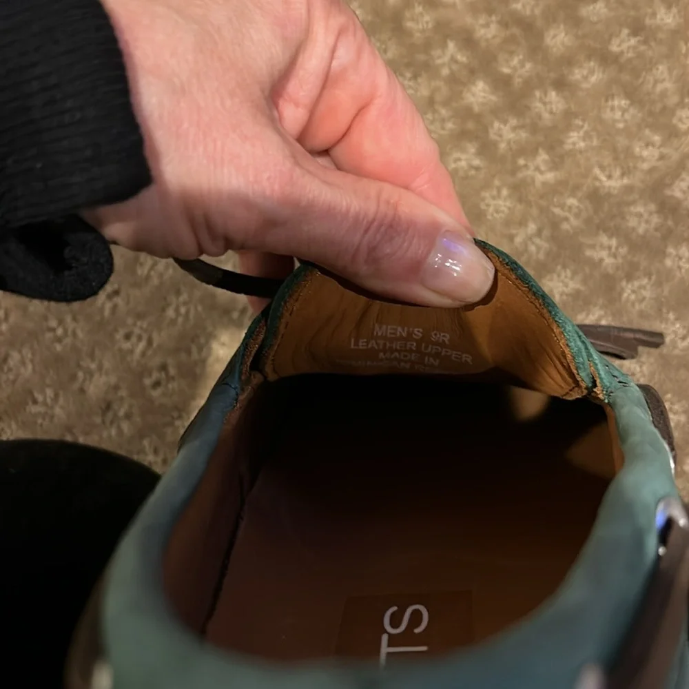 Just Like Sebago’s Froats Men's Green Leather W/Brown Rubber Soles Boat Shoes